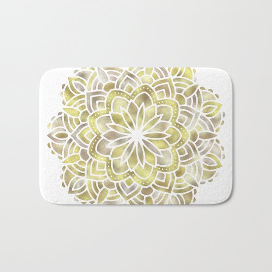 Mandala Multi Metal Yellow Gold Bath Mat