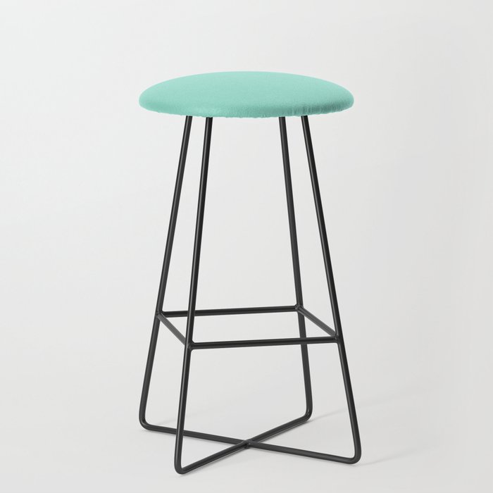 BEACH GLASS SOLID COLOR. Plain Turquoise Pastel Shade Bar Stool