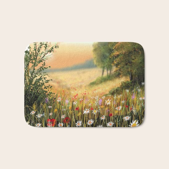 Country Flowers Bath Mat