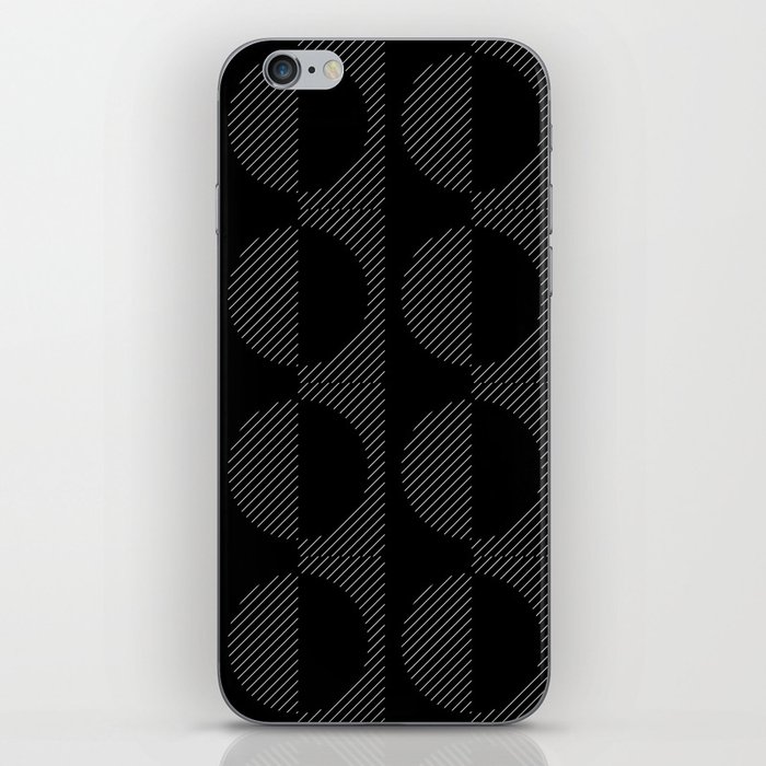 Stripes Circles Squares Mid-Century Checkerboard Black White iPhone Skin
