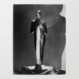 Beautiful Josephine Baker in statuesque silhouette Paris nude portrait black and white photograph - photography - photographs Poster