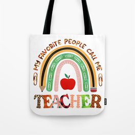 Lovely teacher rainbow graphic design Tote Bag
