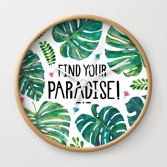 Tropical Paradise Wall Clock