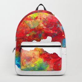 Dominican Republic Map Watercolor Painting Backpack