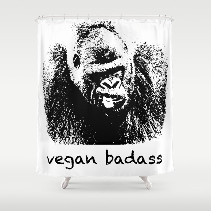 Vegan Badass Shower Curtain