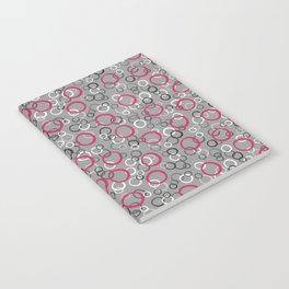 Fuchsia and Gray Rings Notebook