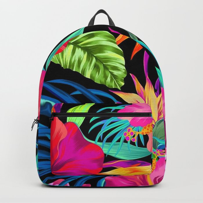 Drive You Mad Hibiscus Pattern Backpack