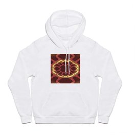 Lighten geometric shapes over dark brown background Hoody
