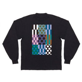 Colorful Checked Patterns \\ Muted Color Palette Long Sleeve T-shirt