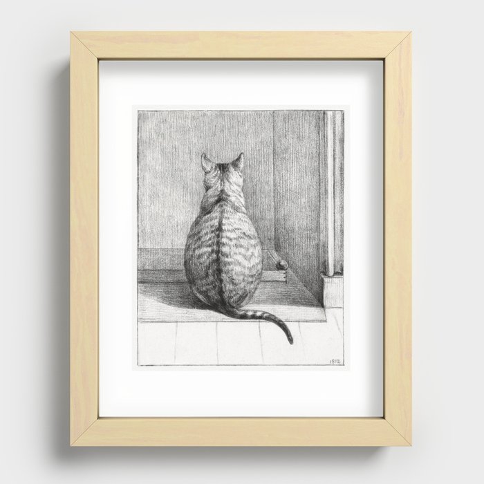 Sitting Cat, From Behind (1812) Recessed Framed Print