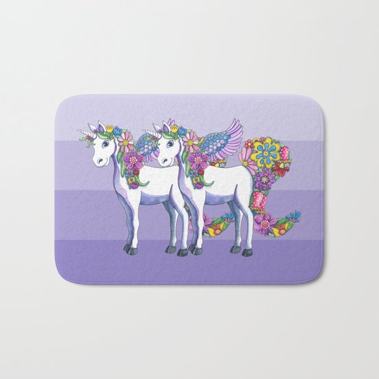 Unicorn Twins Bath Mat