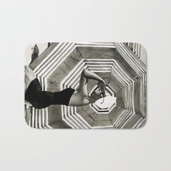 girl on the beach Bath Mat