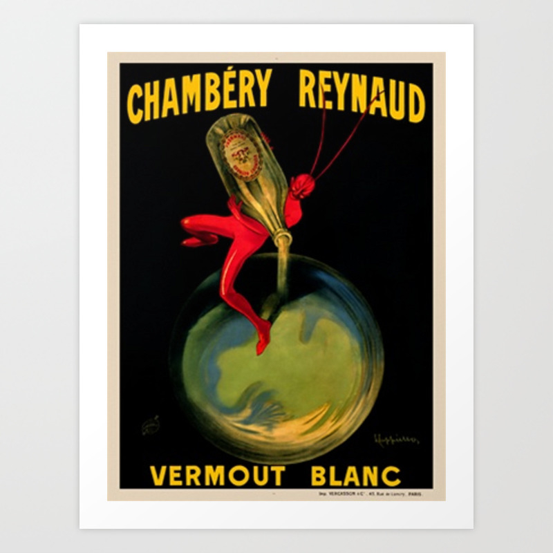 1909 Chambery Reynaud Vermouth Artist, Chambery Cotton Shower Curtain