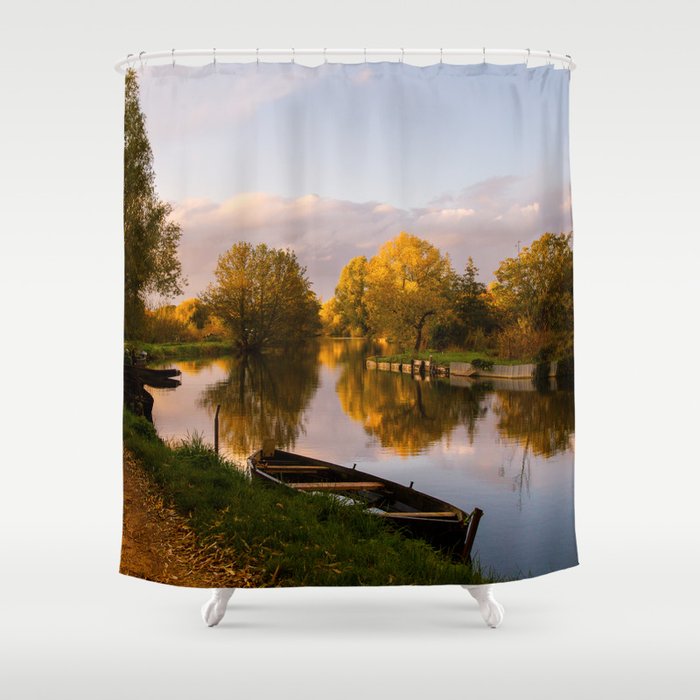 Golden canals - Life in a painting Shower Curtain