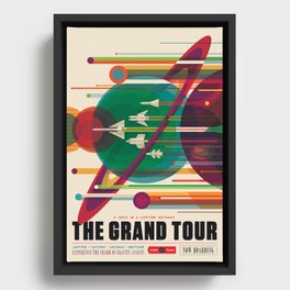 NASA Retro Space Travel Poster The Grand Tour Framed Canvas