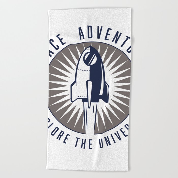 Space Adventure Explore the Universe Beach Towel