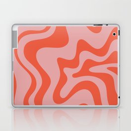 Retro Liquid Swirl Abstract Pattern Pink Orange Red  Laptop Skin