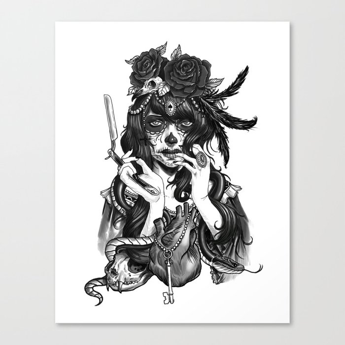 Day of the Death - tattoo design Canvas Print