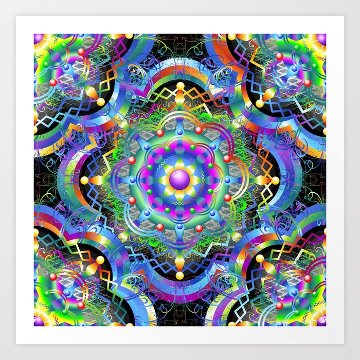 Mandala Psychedelic Art Design Art Print