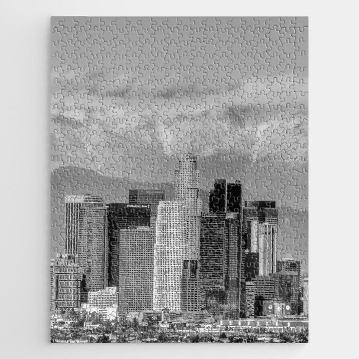 Los Angeles Black and White Jigsaw Puzzle