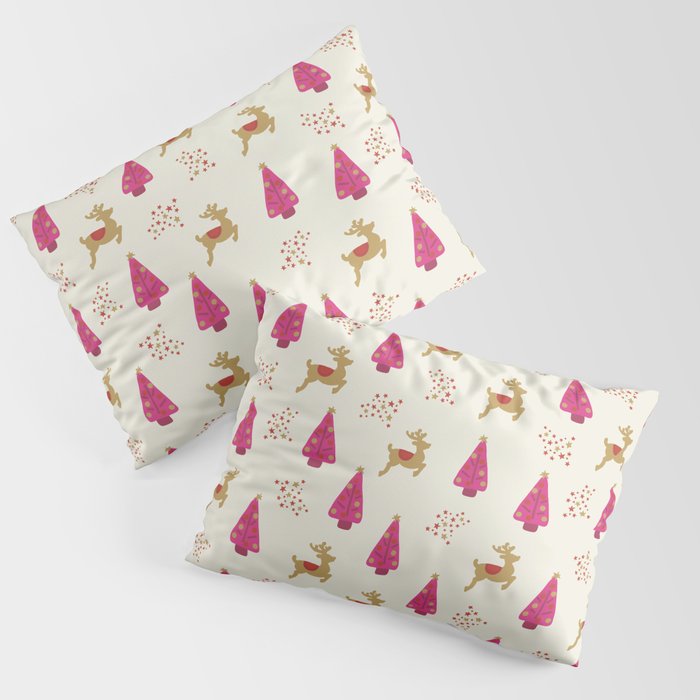 Reindeer and Christmas Trees Pillow Sham