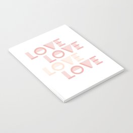 LOVE Pink Pastel & White colors modern abstract illustration  Notebook
