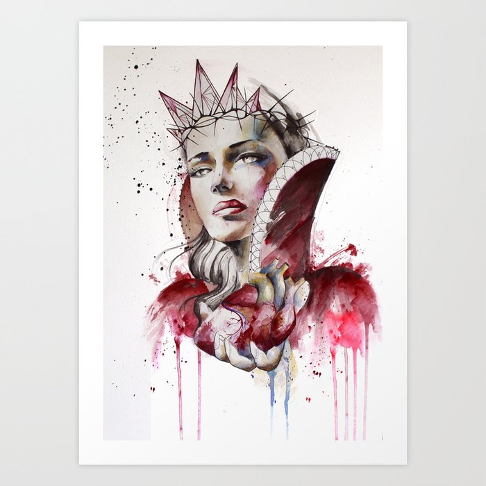 Jay Freestyle Queen Of Hearts Art Print By Jayfreestyle Society6