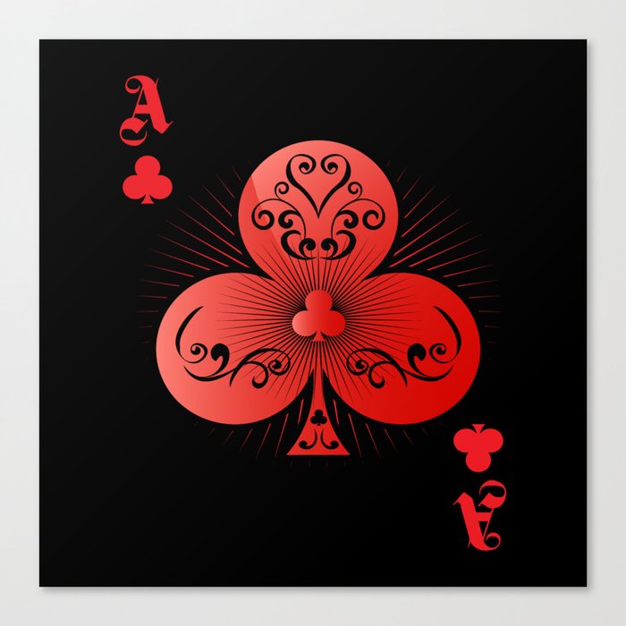 Clubs Poker Ace Casino Canvas Print