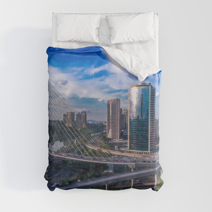 Brazil Photography - Beautiful Bridge In São Paulo Duvet Cover