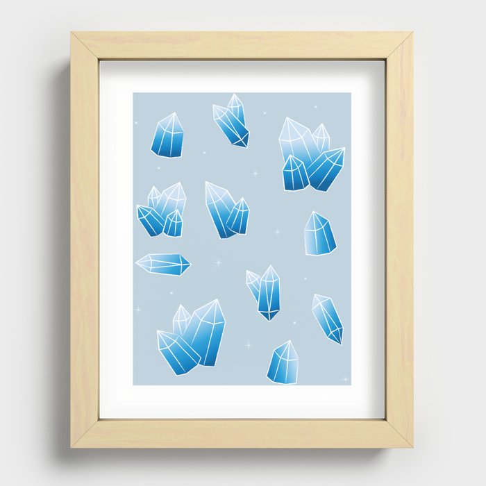 Crystals - Blue Recessed Framed Print