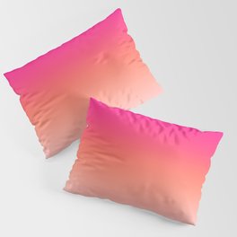 Gradient Ombre Living Coral Millennial Plastic Pink Pattern Peachy Orange Soft Trendy Cute Texture Pillow Sham