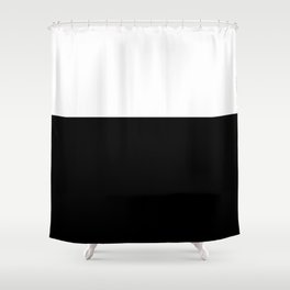 Black White Color Block Shower Curtain