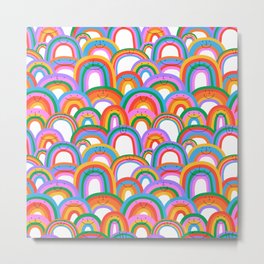 Diverse colorful rainbow seamless pattern illustration Metal Print