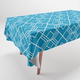 Hawaiian Ocean Blue Scandinavian Geometric Pattern Tablecloth