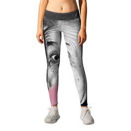 Satirical Bubble Gum Albert Einstein humour photography photograph blowing bubble gum bubble poster Leggings