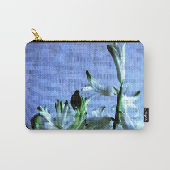 white hyacinthe on light blue background Carry-All Pouch