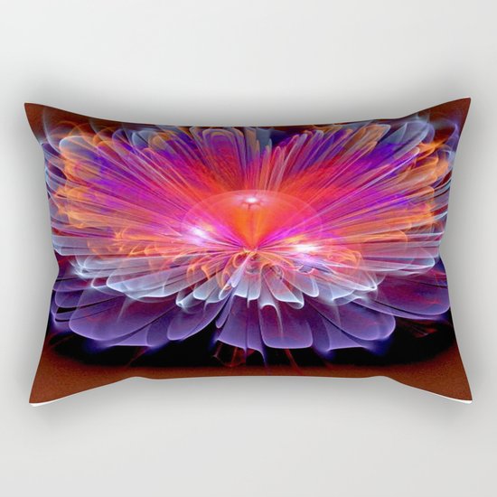 Neon Flower - A Vision all Aglow Rectangular Pillow