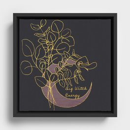 Big Witch Energy - Purple and Gold Framed Canvas