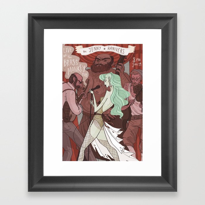 The Jenny Hanivers gig poster Framed Art Print