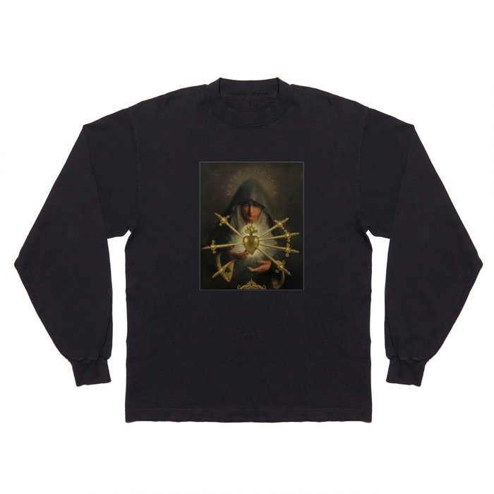 Our Lady of Sorrows Mater Dolorosa Mary Painting Long Sleeve T