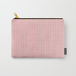 Mini Lush Blush Pink Gingham Check Plaid Carry-All Pouch