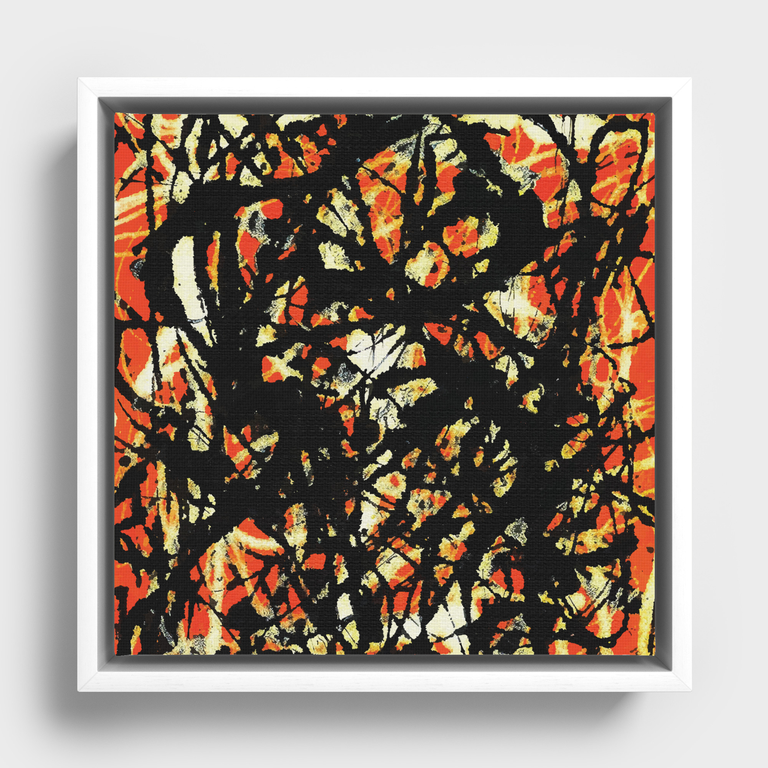 BLACK WHITE COLOURFUL FRAMED CANVAS WALL ART PICTURE PRINT JACKSON POLLOCK 7 