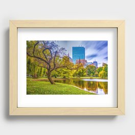 Boston Public Garden Skyline Recessed Framed Print