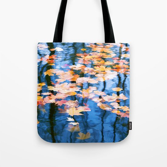 Fallen leaves in water Tote Bag