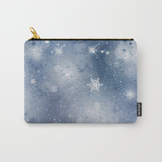 Silver blue snowflakes Carry-All Pouch