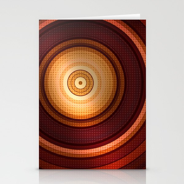 Pop art halftone brown concentric circle Stationery Cards
