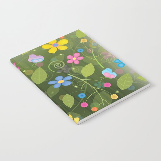 Floral and Butterfly Pattern - Summer Blooms Notebook