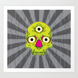 3 Eyed Jackass (green) Art Print