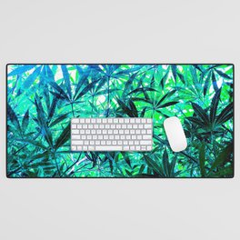 Under a Green Blanket of Cannabis Leaves Desk Mat