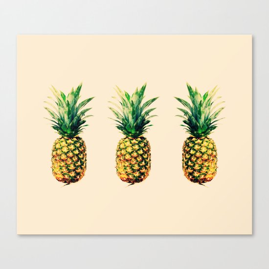 Golden pineapple Canvas Print